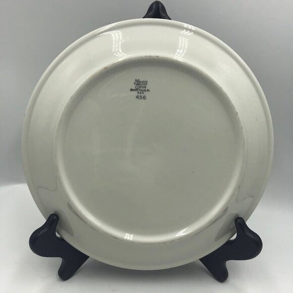 Mayer China Restaurant Style Thick Plates #456 Lot of 4 Painted Scalloped Rim - Picture 3 of 10